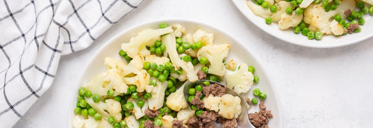 Bison with Buttery Peas & Cauliflower