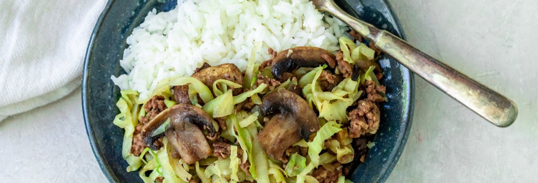 Beef with Cabbage & Mushrooms