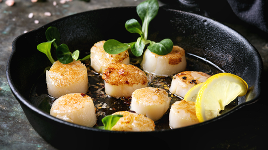 Pan Fried Scallops With White Wine Garlic Sauce