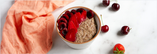 Cherry & Strawberry Flaxseed Pudding