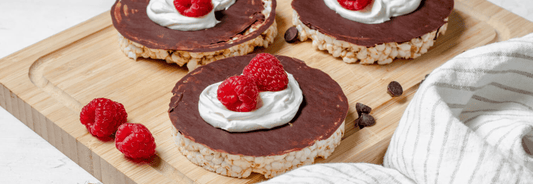 Raspberries & Cream Chocolate Rice Cakes