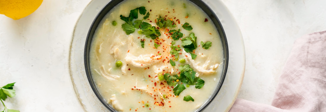 Lemony Chicken & Blended Rice Soup