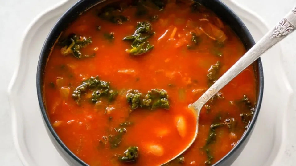 Tomato, Kale, and White Bean Soup