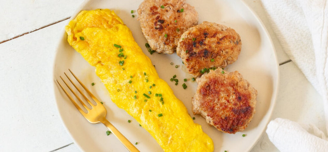 Turkey Breakfast Patties and Omelette