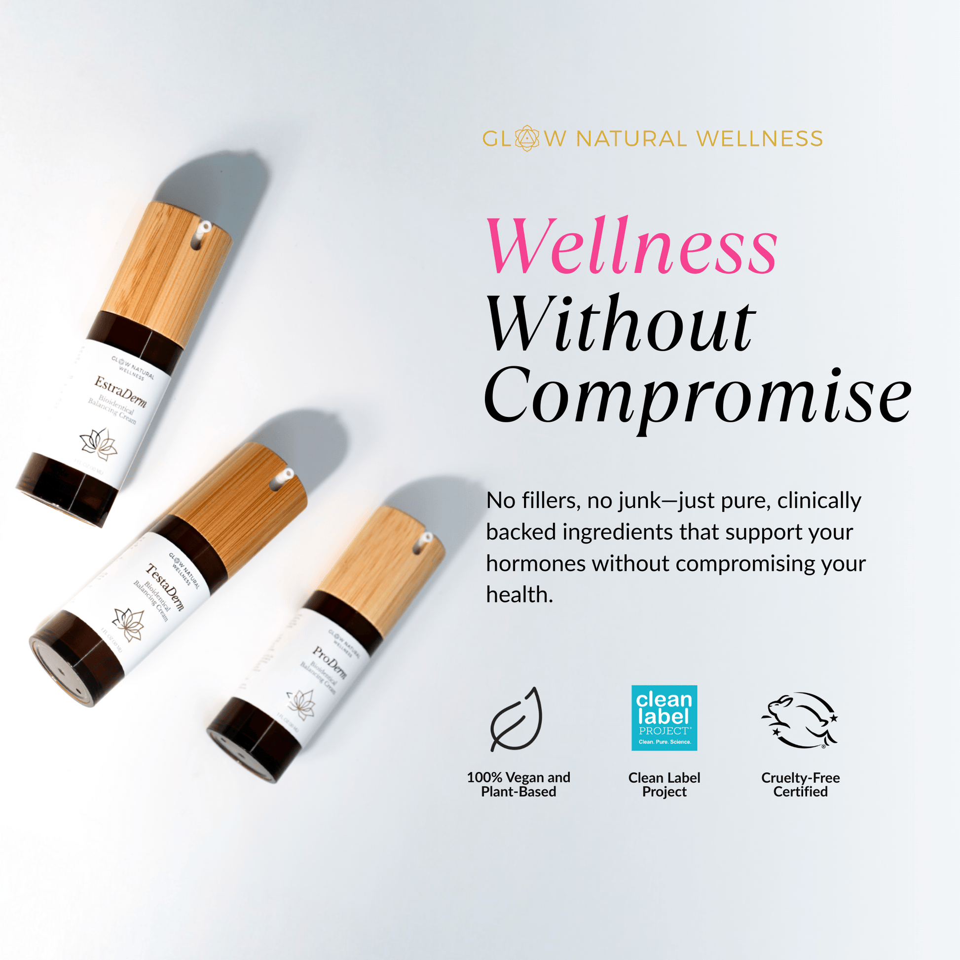GLOW Natural Wellness Clean Hormones Derm Bundle