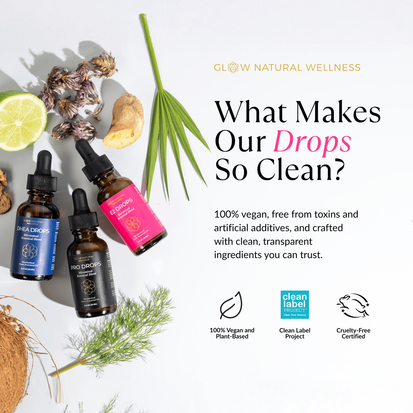 GLOW Natural Wellness Clean Hormones Drop Bundle
