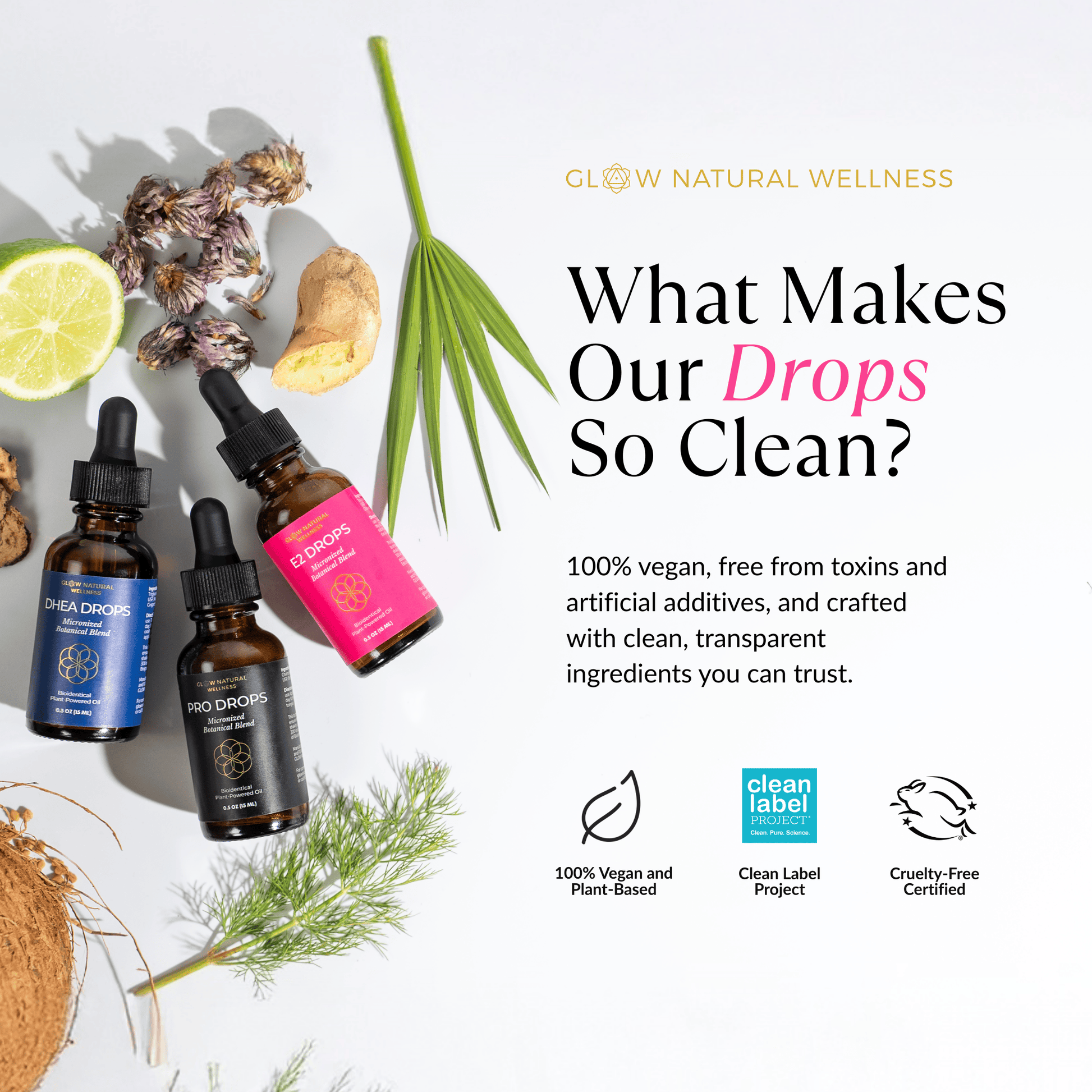 GLOW Natural Wellness Clean Hormones Drop Bundle