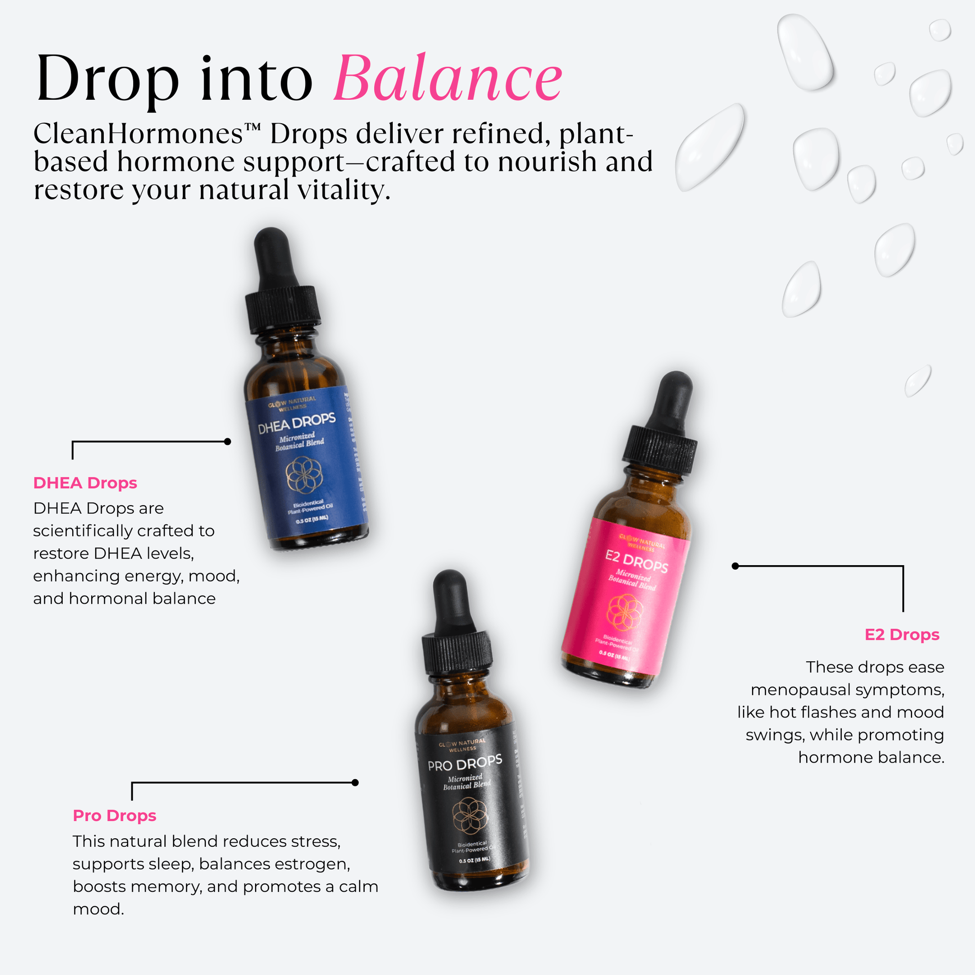GLOW Natural Wellness Clean Hormones Drop Bundle